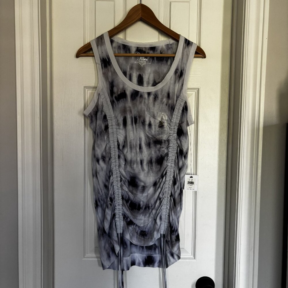 NEW: Calvin Klein Grey and White Rouched Tank Top size M